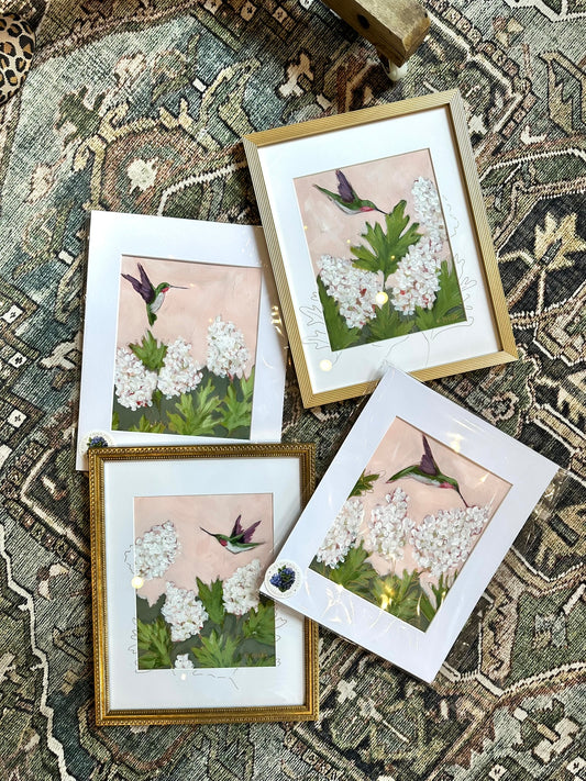 Hummingbird & Oakleaf No. 3 - Acrylic on Paper