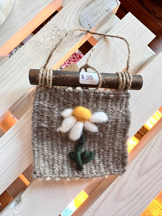 Tiny Hand Woven Art - Daisy
