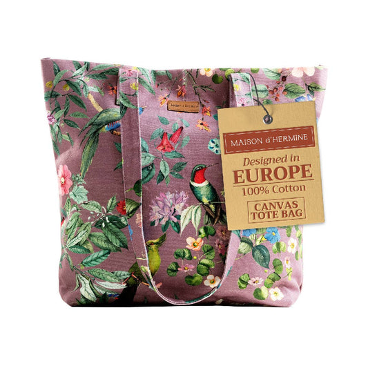 Maison d'Hermine - Design in Every Thread - Canvas Tote Bag 100% Cotton Eden - Violet - 17.7" x 14.5"