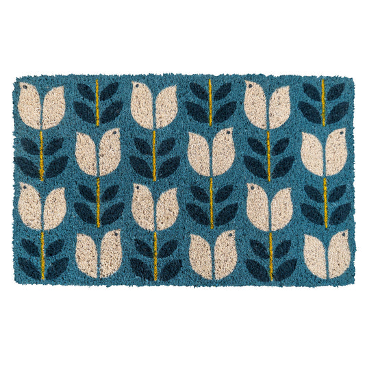 Entryways - Birds in Bloom Handwoven Coconut Fiber Doormat