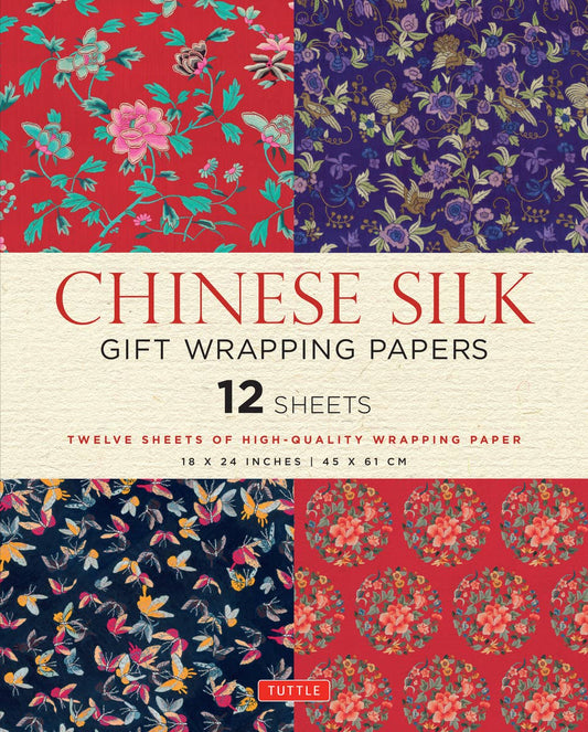 Ingram Publisher Services - Chinese Silk Gift Wrapping Papers - 12 Sheets