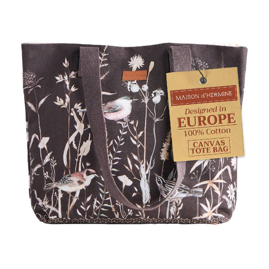 Maison d'Hermine - Design in Every Thread - Canvas Tote Bag 100% Cotton Meadow Florals - 17.7" x 14.5"