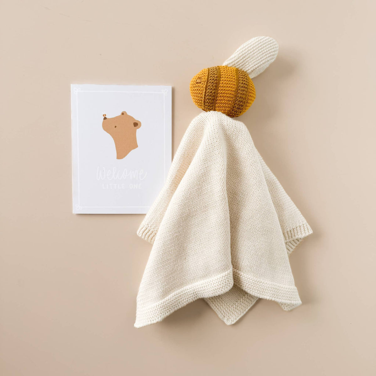 The Blueberry Hill - Lovey Bee Cream Baby Gift Blanket Toy Spring Cuddle Cloth