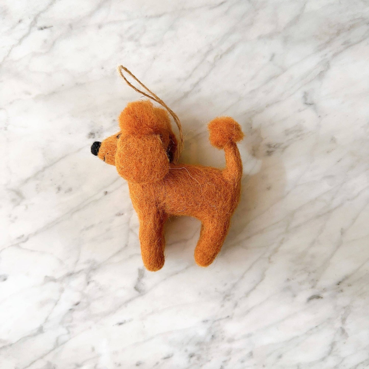 Deer Harbour Design - Felt Ornament - Poodle Ornament: Cream poodle