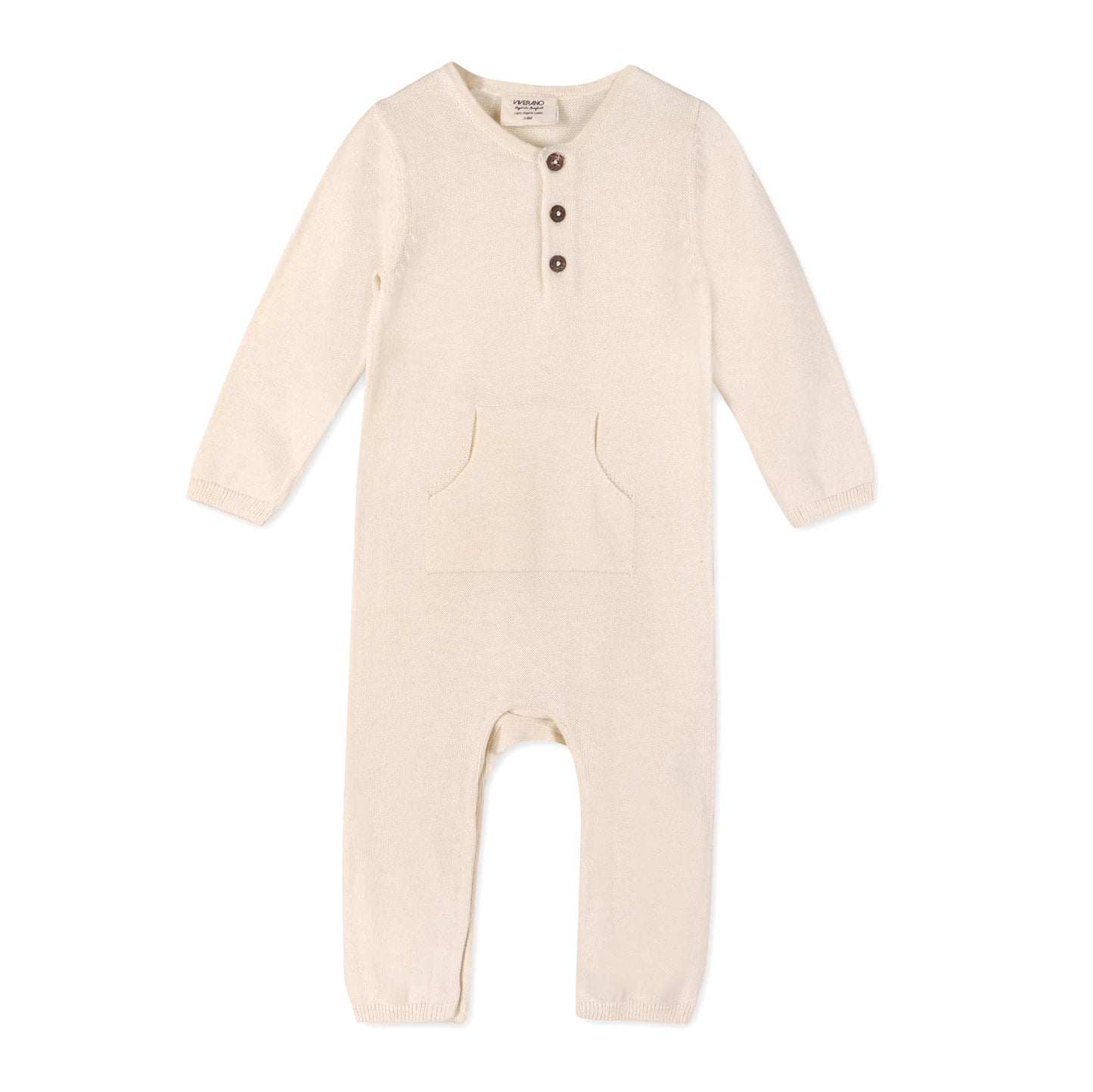 Viverano Organics - Milan Pastel Kangaroo Pocket Baby Jumpsuit (organic cotton)