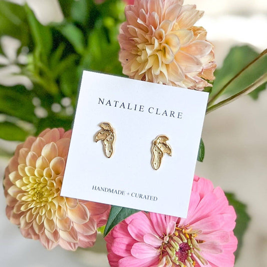 Natalie Clare Collections - Golden Petal Stud Earrings
