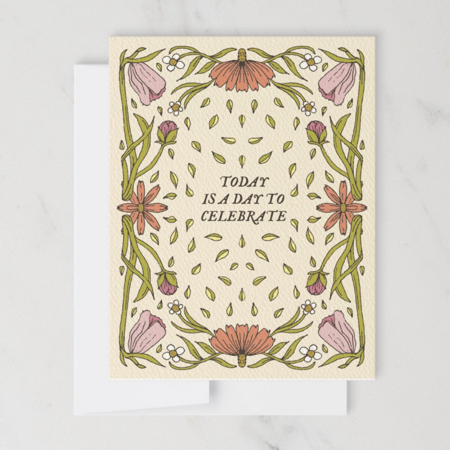 annalisa v. sawtell - Floral Confetti (Celebration) | Botanical Greeting Card | A2