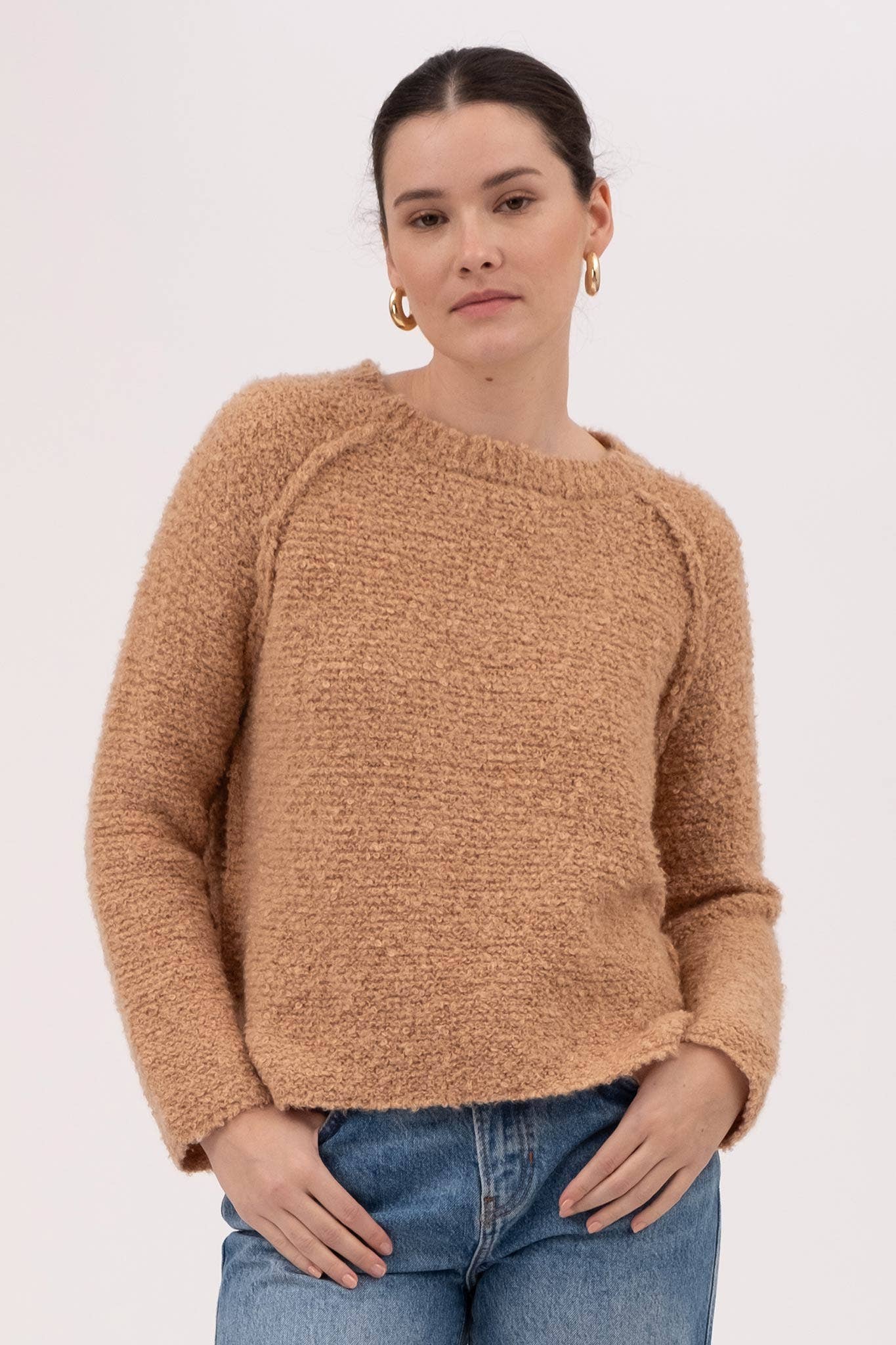 Blu Pepper - EXPOSED SEAM CHUNKY KNIT PULLOVER SWEATER