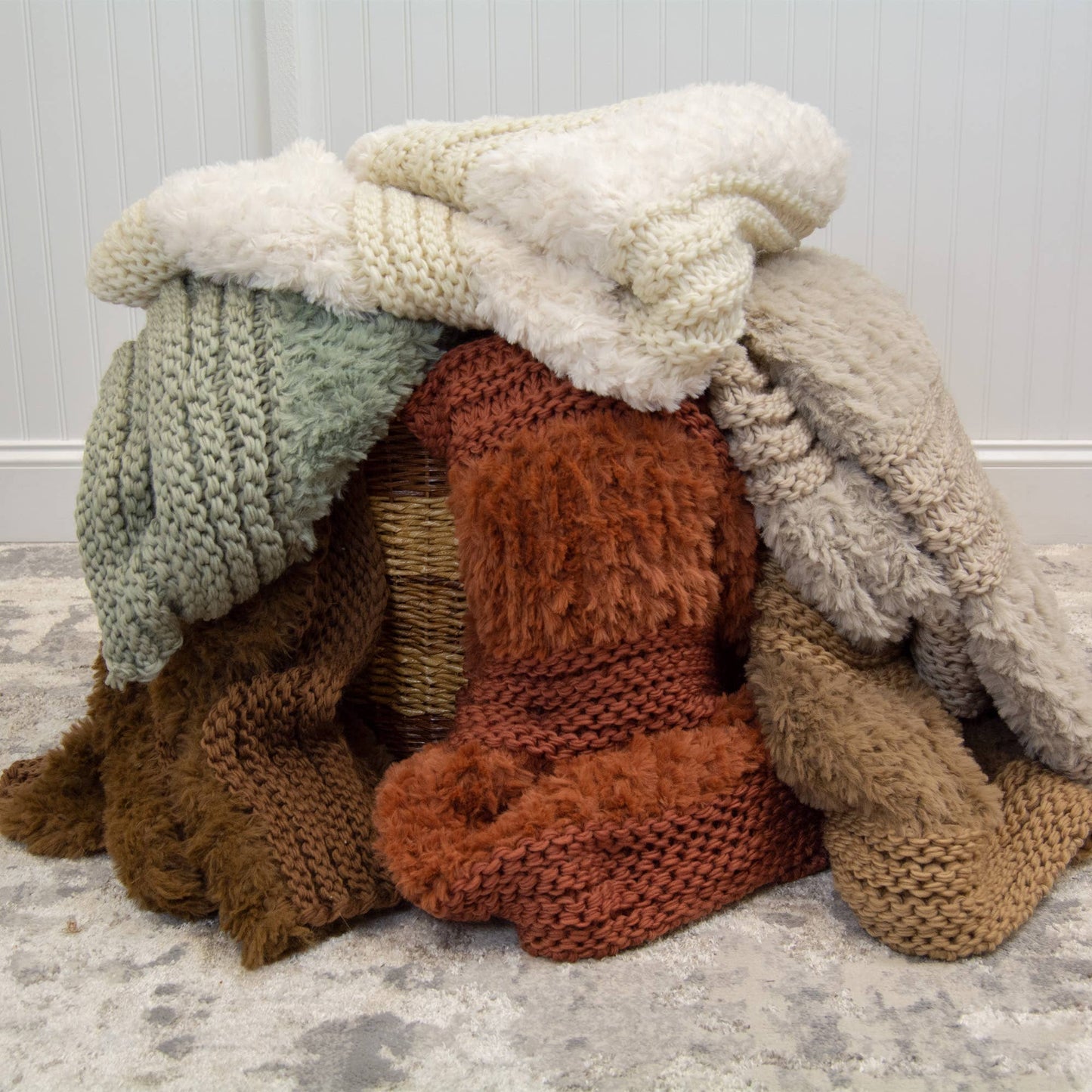 Throw/Blanket - Plush Knit 50x60": Rust