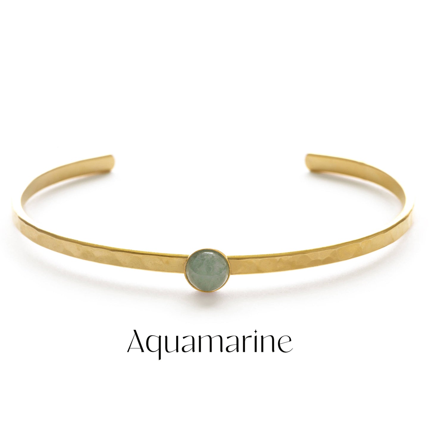 Amano Studio - 6mm Aquamarine Hammered Cuff Bracelet