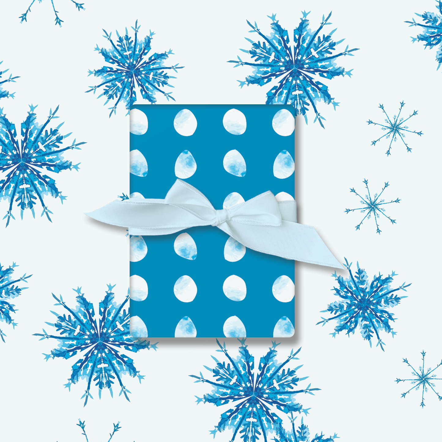 Ballard & Prescott - Blue Snowflake Wrapping Paper - Christmas Gift Wrap