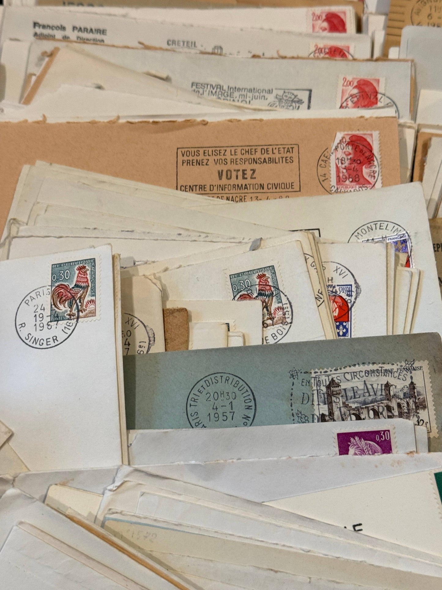 Monahan Papers - Vintage French Ephemera Envelopes in Sets of 10