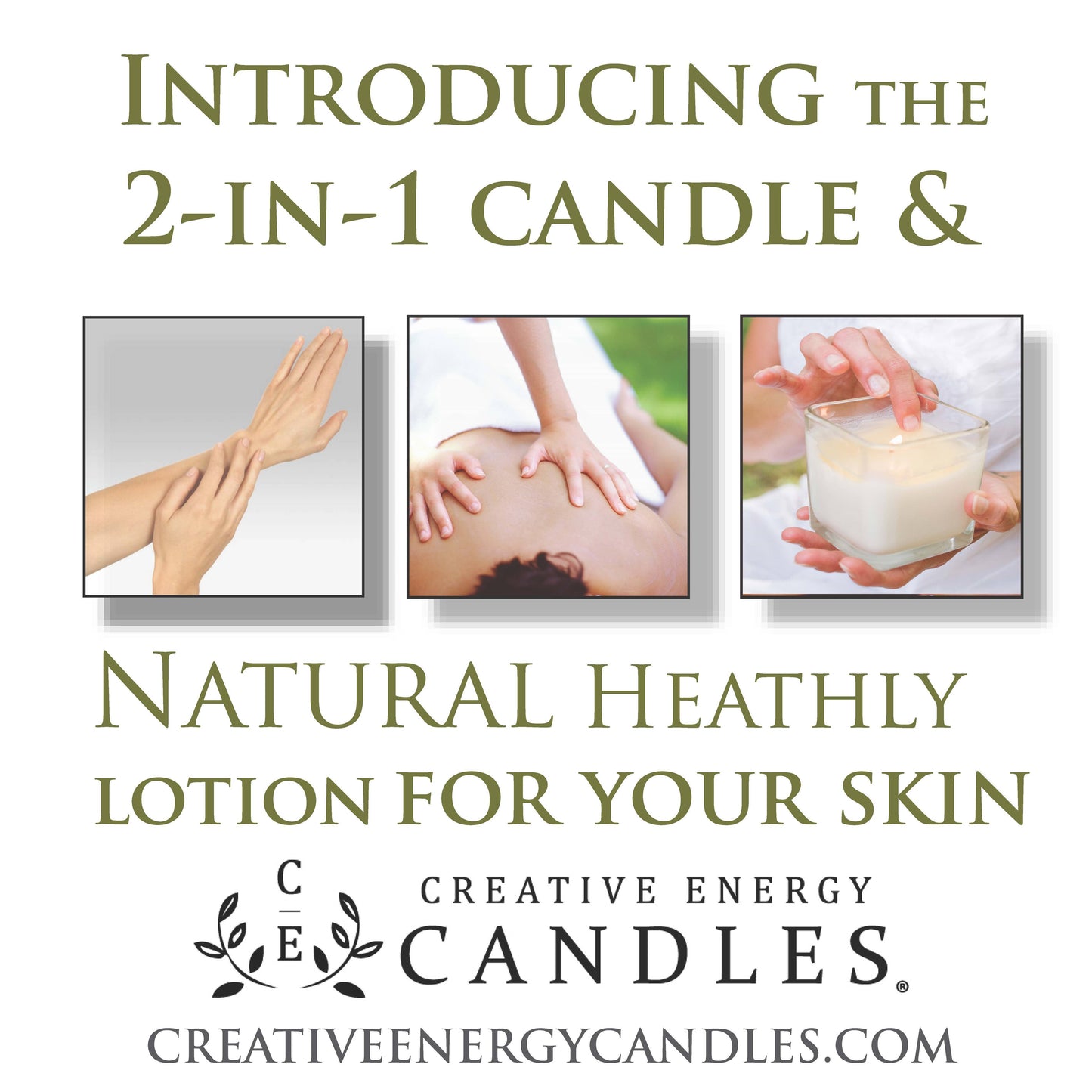 Creative Energy Candles - Citrus Basil & Wild Mint: 2-in-1 Soy Lotion Candle: Medium - 6 oz