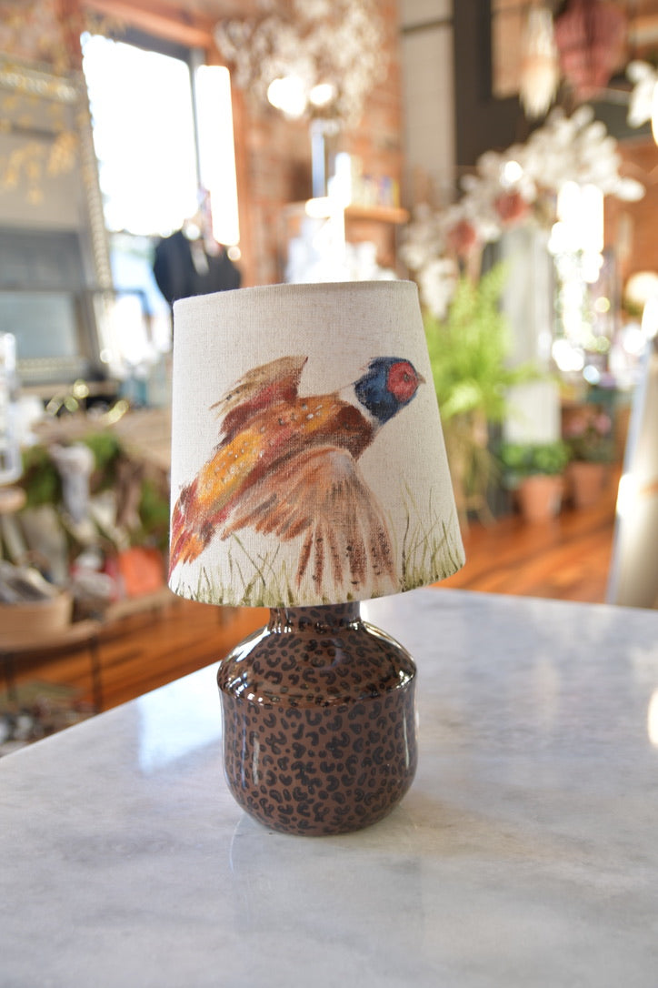 Flying Pheasant Painted Lamp