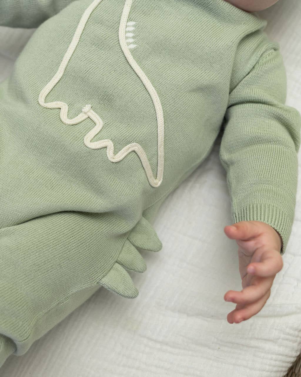 Viverano Organics - Dino Embroidered Baby Knit Jumpsuit (Organic Cotton)