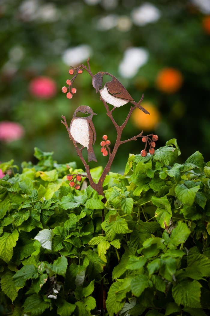 Elegant Garden Design - Chickadees & Berries Pick -Painted