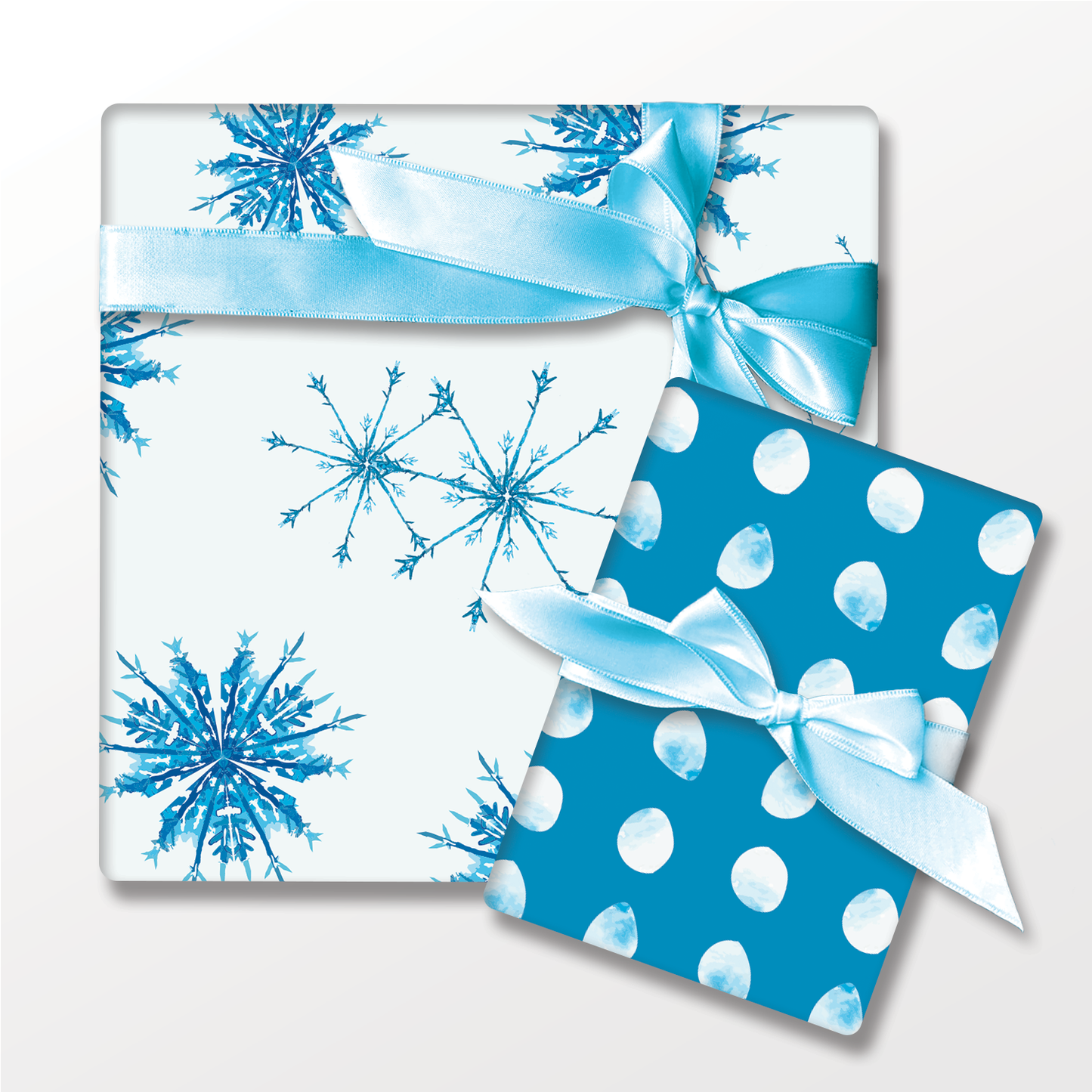Ballard & Prescott - Blue Snowflake Wrapping Paper - Christmas Gift Wrap