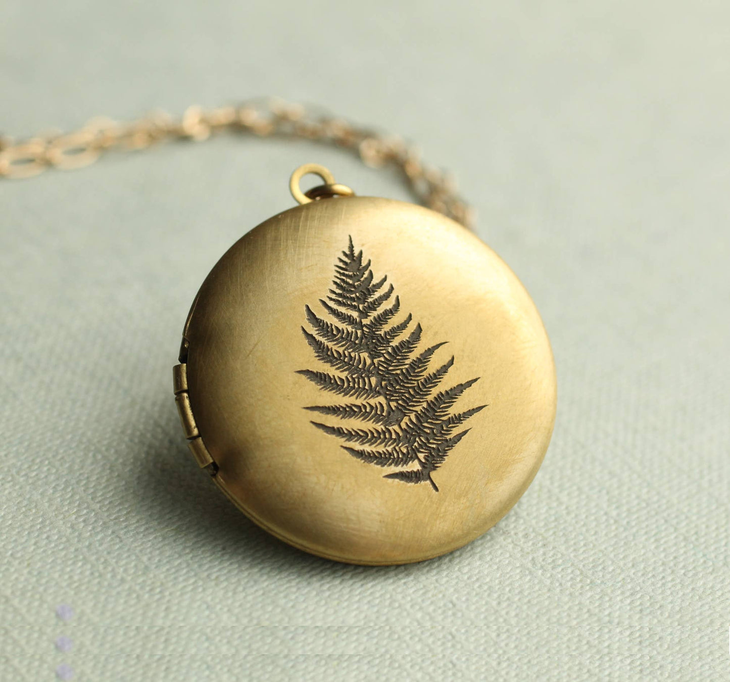 Silk Purse, Sow's Ear - Engraved Fern Locket: 18"