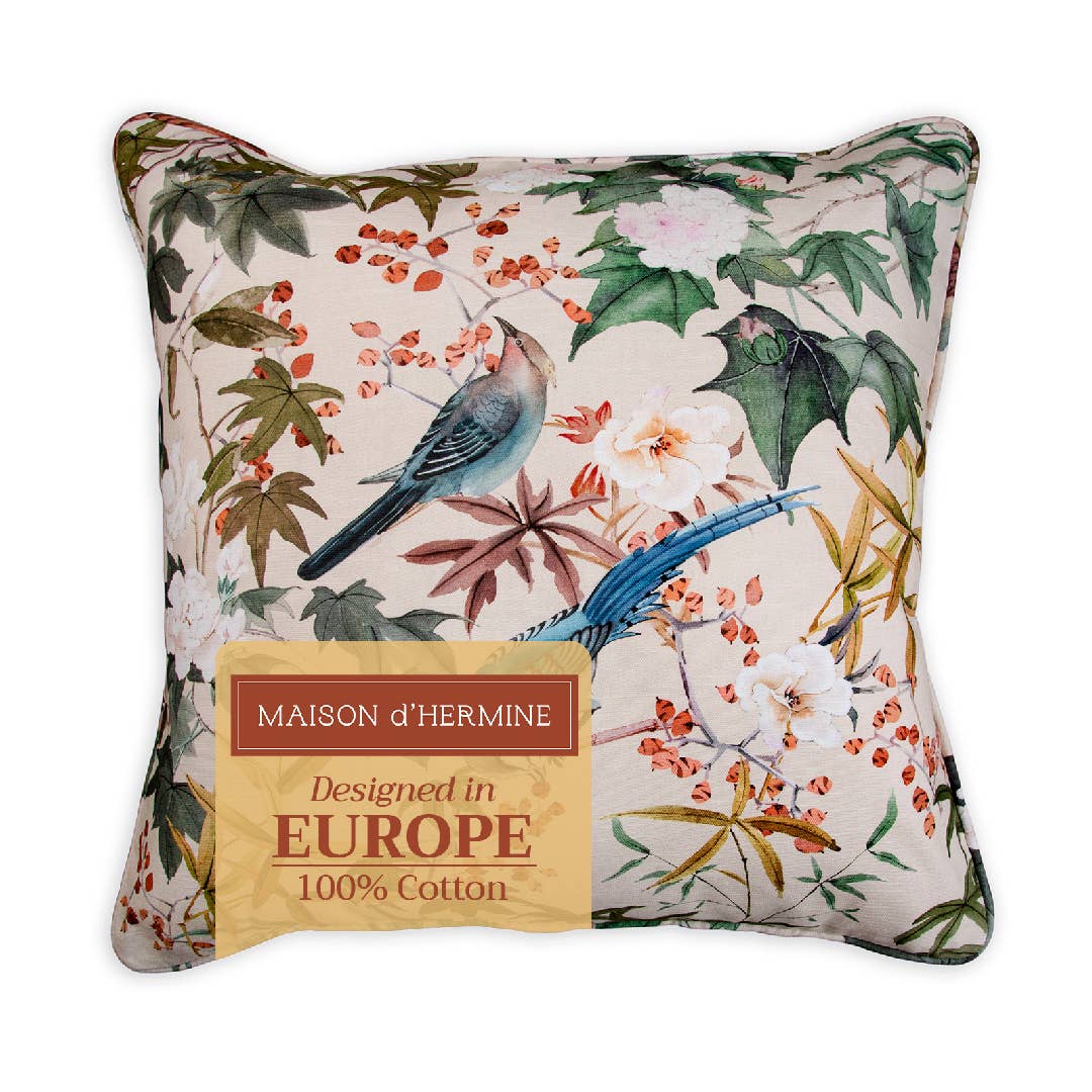 Maison d'Hermine - Design in Every Thread - Decorative Throw Pillow Cover - Hokuzai - Beige