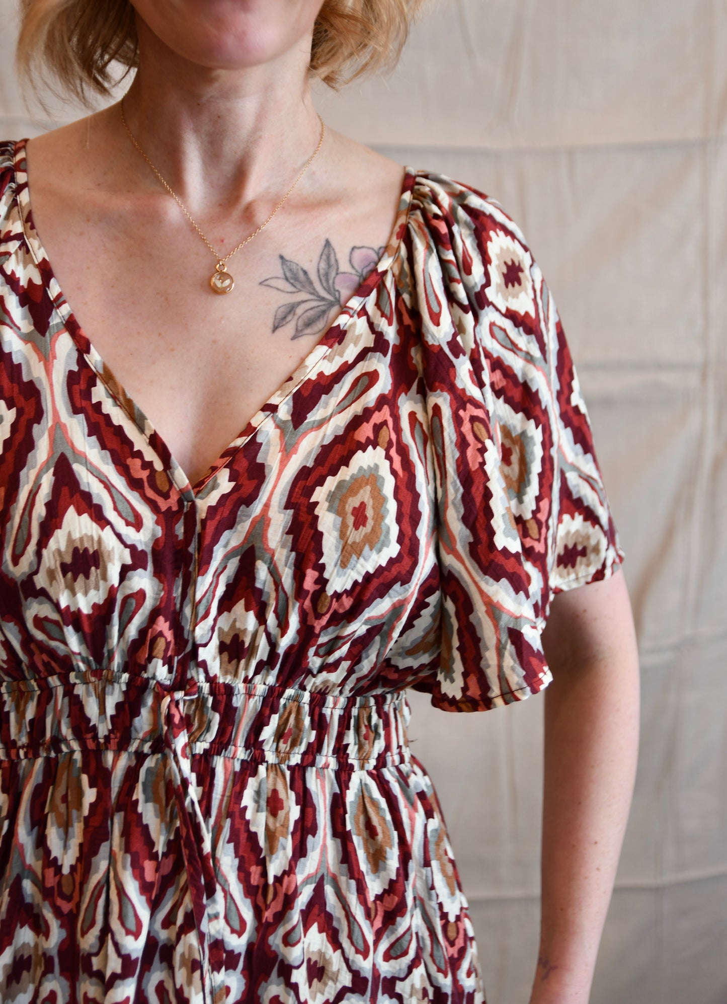 Celia Berry Flutter Sleeve Dress