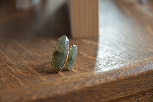 Ring - Moss Agate (Gemstone/Brass)
