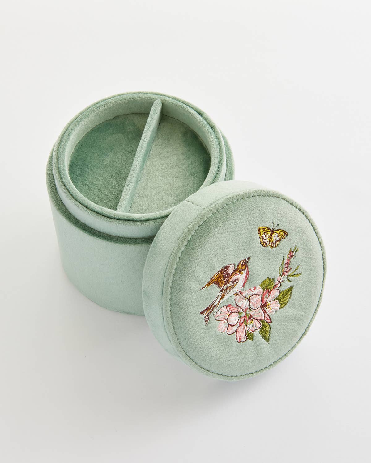 Fable England - Morning Song Bird Embroidered Round Jewellery Box