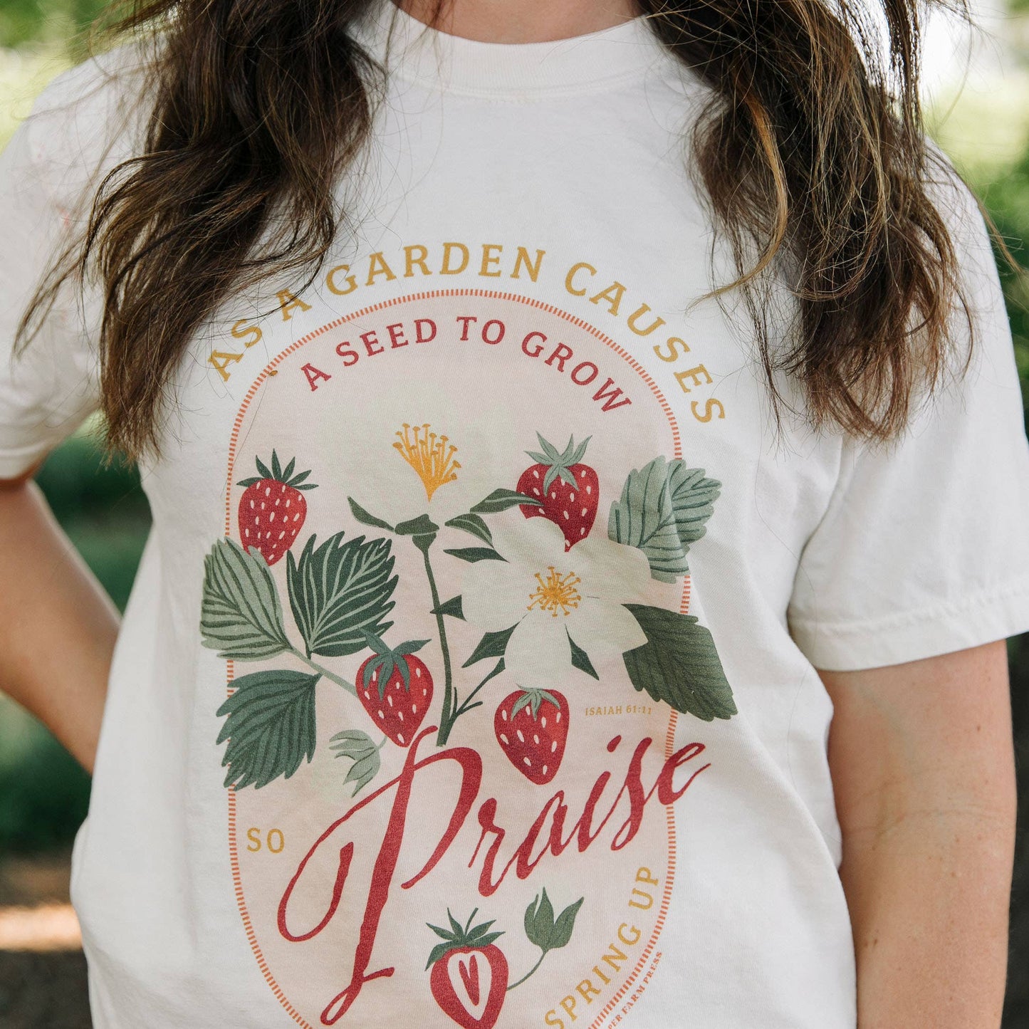 Paper Farm Press - Strawberry Faith Tee: L