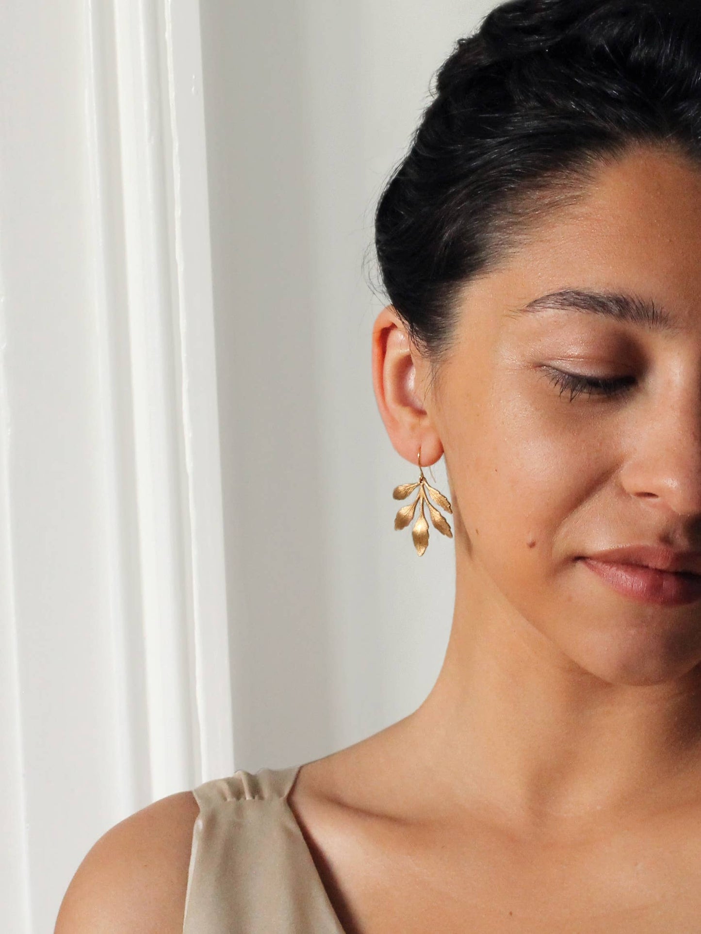 Silk Purse, Sow's Ear - Gold Leaf Chandelier Earrings