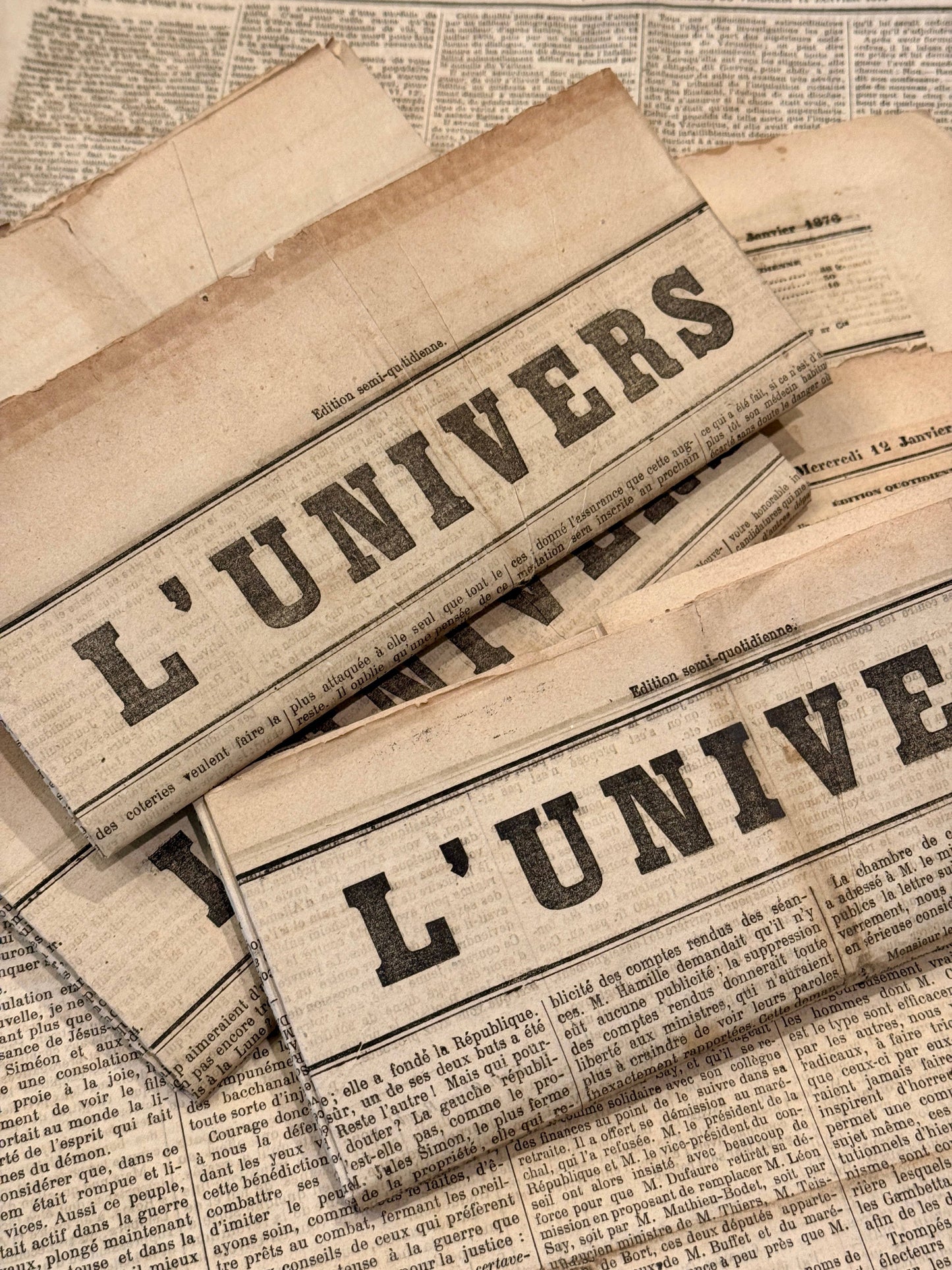 Monahan Papers - Antique French Newspapers - 1800s