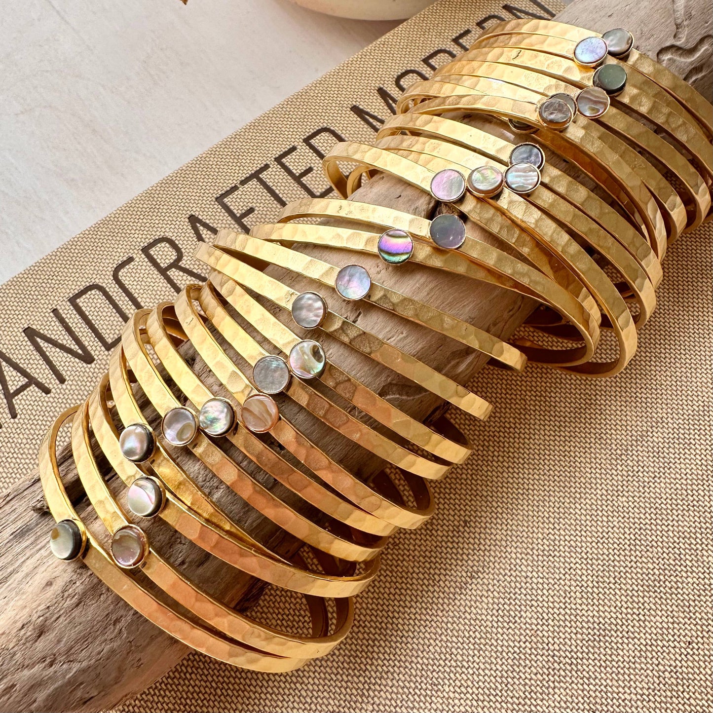 Amano Studio - 5mm Abalone Hammered Cuff Bracelet
