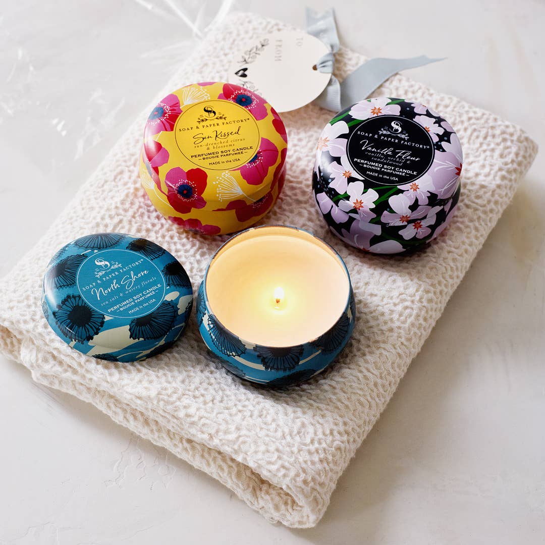 Soap & Paper Factory - Small Tin Soy Candle Trio Gift Set