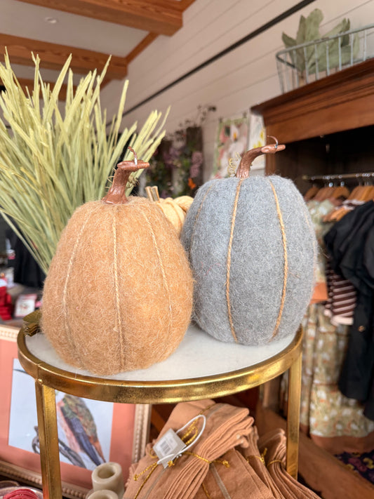 Felted wool pumpkin