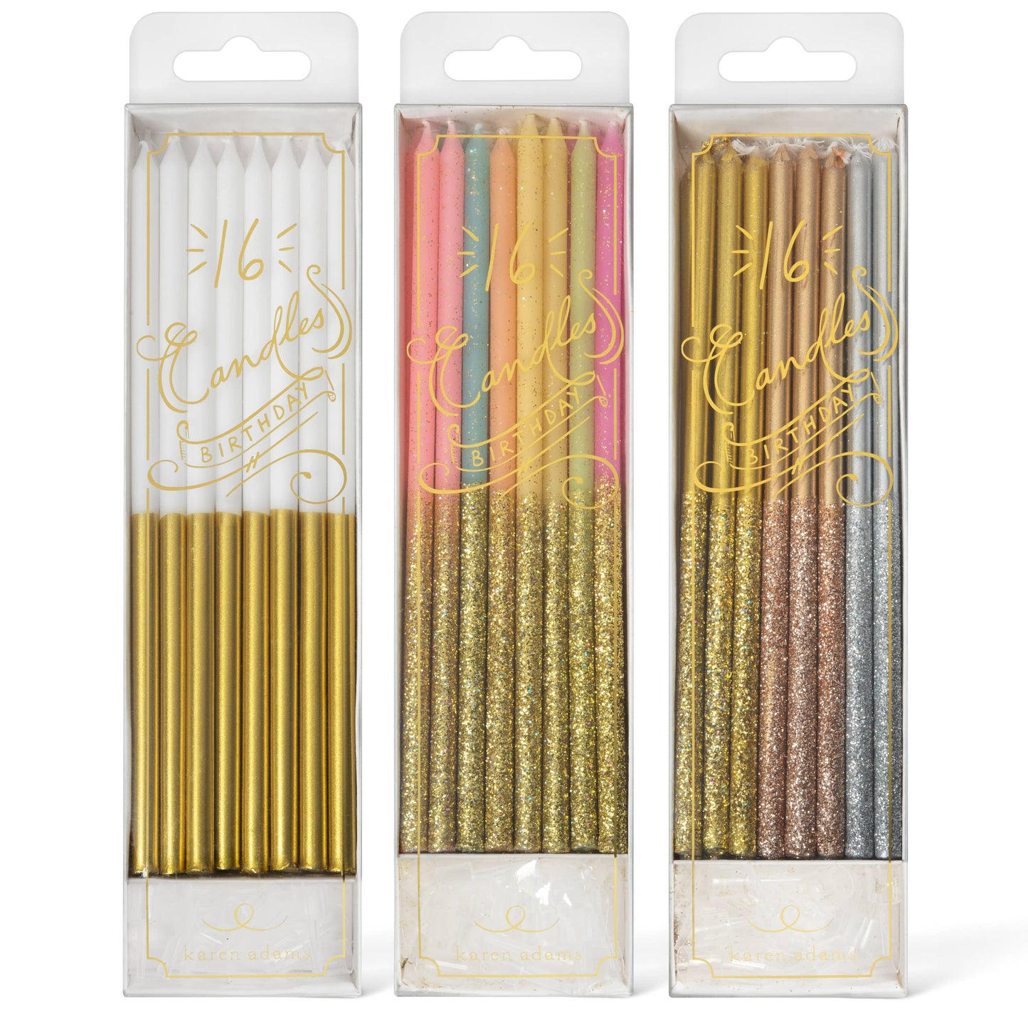 Karen Adams Designs - Birthday Candles: Metallic with Glitter