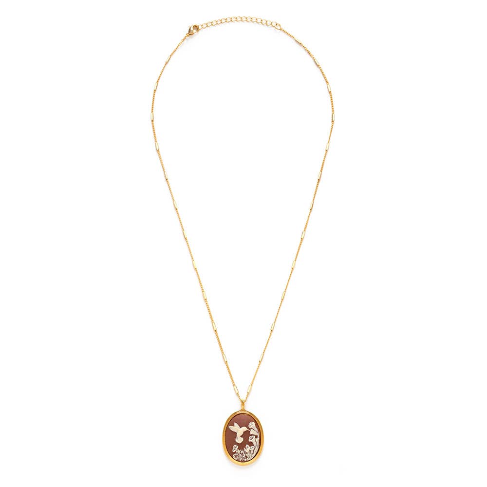 Amano Studio - Hummingbird Vintage Cameo Necklace