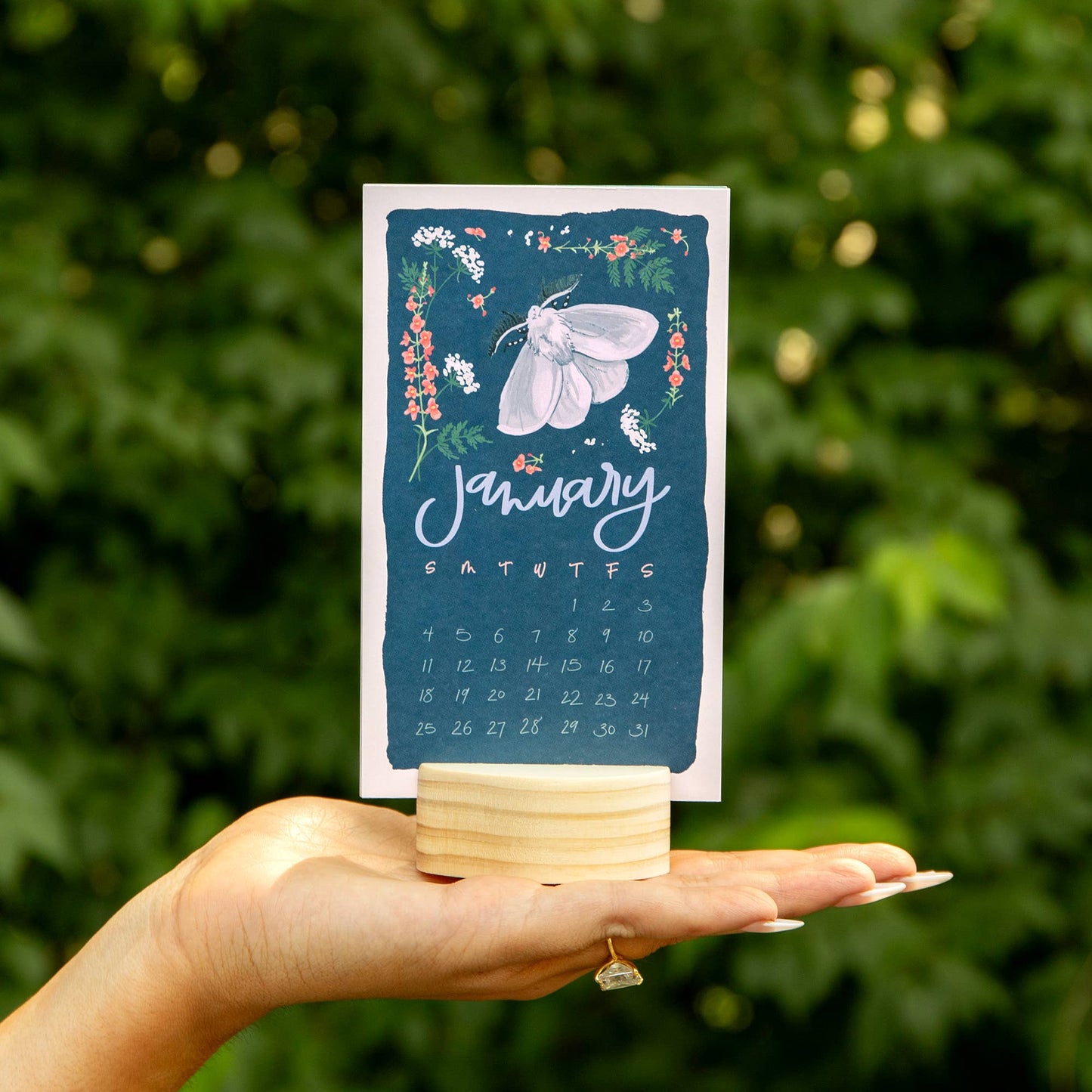 1canoe2 | One Canoe Two Paper Co. - Butterfly Garden 2026 Mini Desk Calendar with Wooden Block
