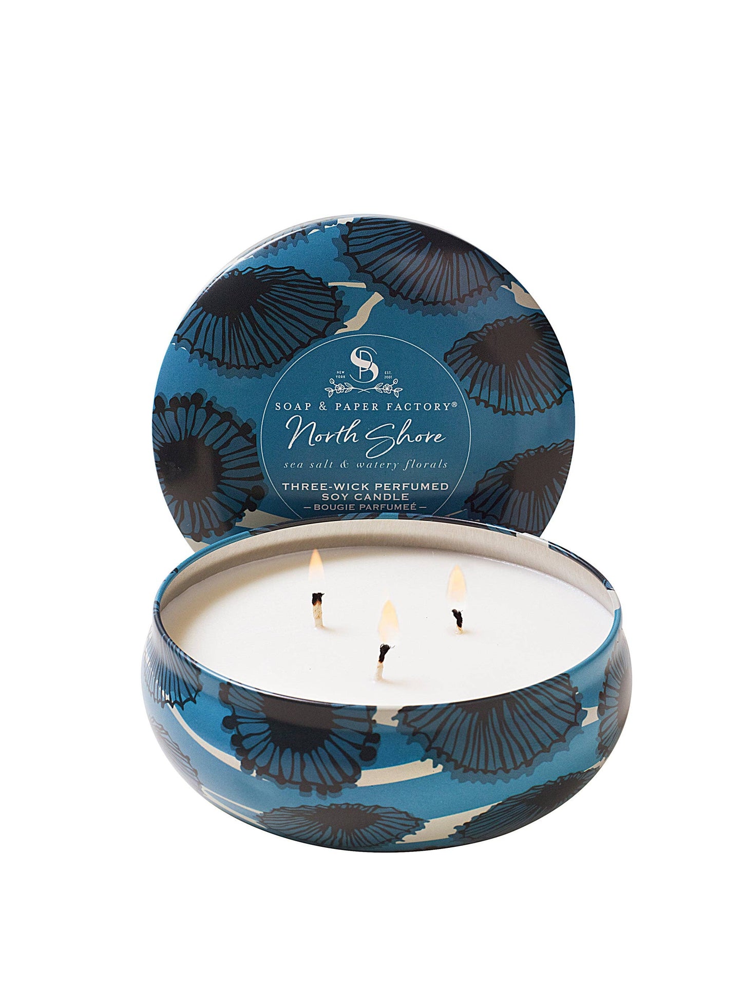 Soap & Paper Factory - North Shore Three-Wick Tin Soy Candle