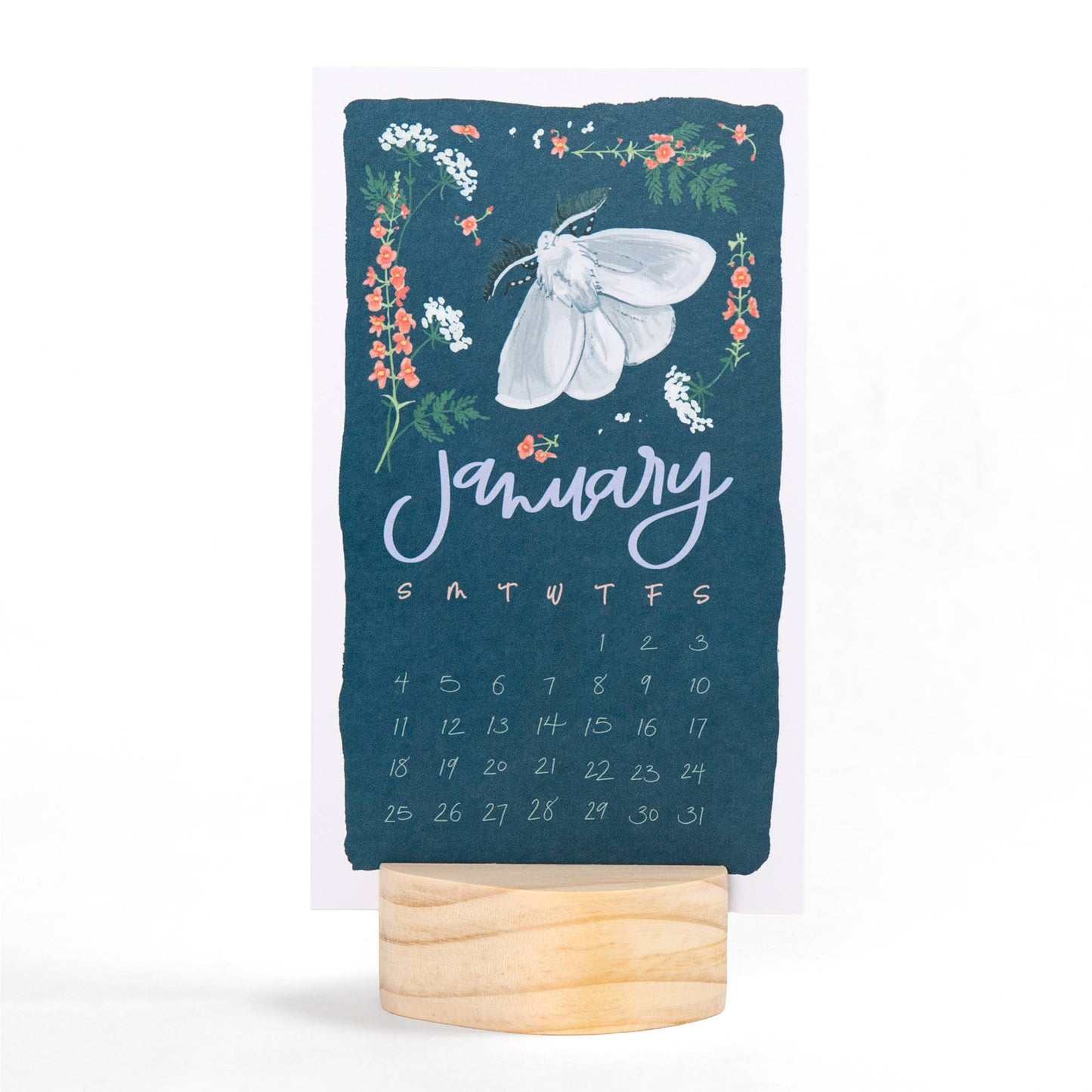 1canoe2 | One Canoe Two Paper Co. - Butterfly Garden 2026 Mini Desk Calendar with Wooden Block