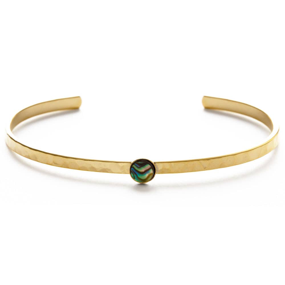Amano Studio - 5mm Abalone Hammered Cuff Bracelet