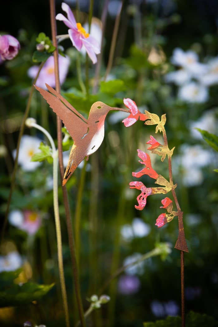 Elegant Garden Design - Hummingbird on Salvia Pick -Painted