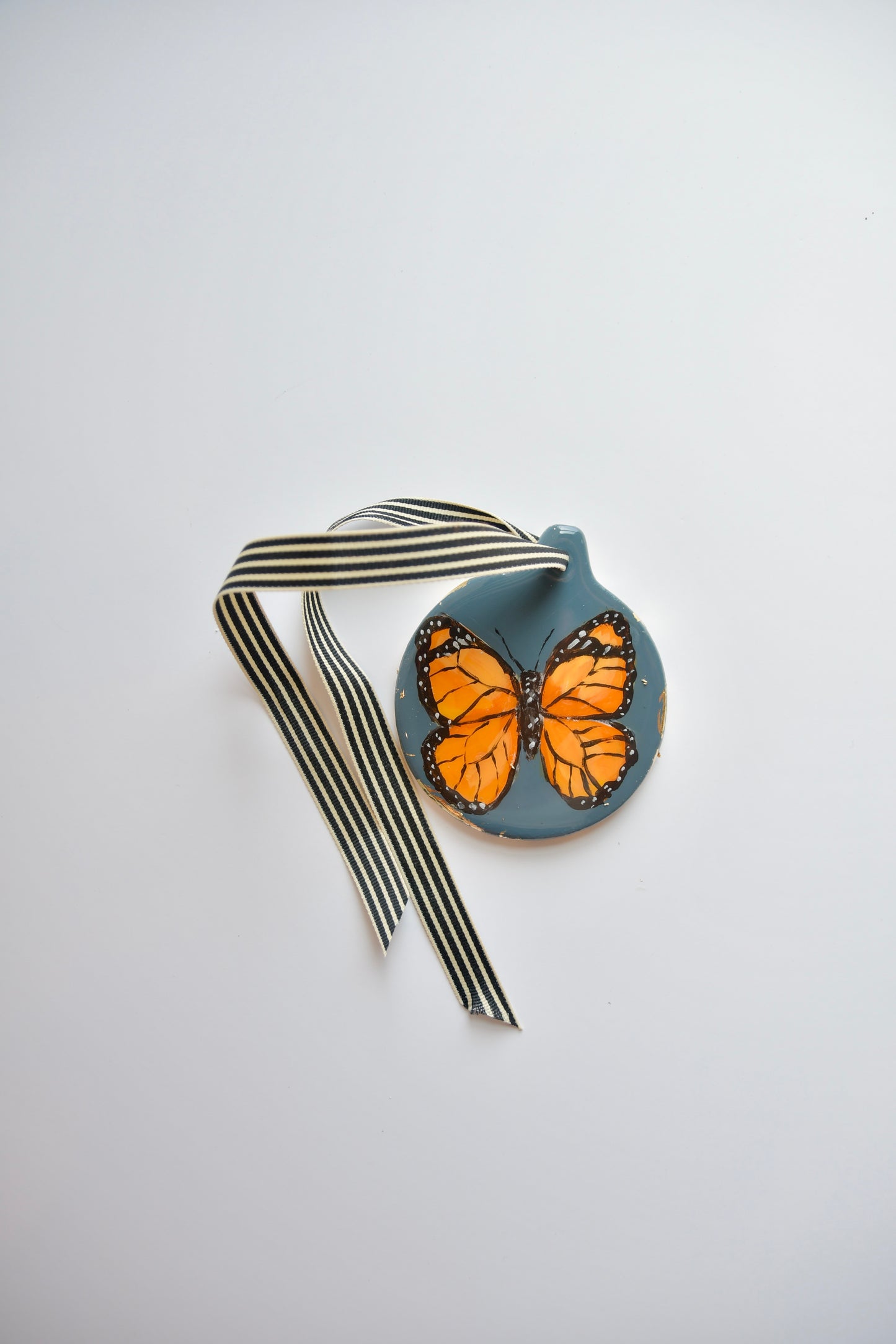 Moody Monarch Ceramic Art Ornament