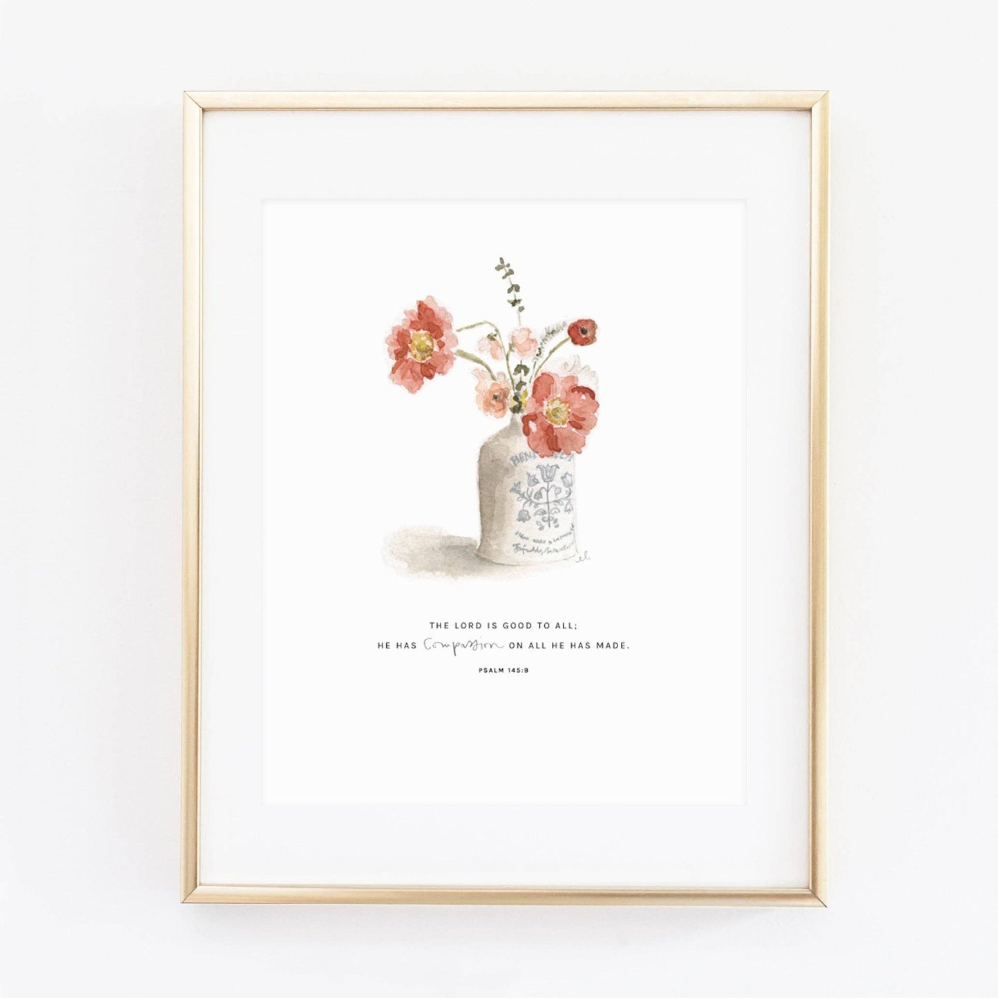 emily lex studio - Psalm 145:9 bouquet scripture print