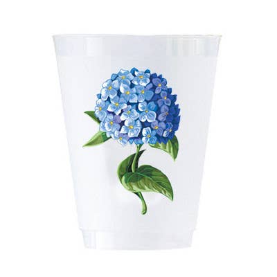 WH Hostess Social Stationery - In Stock Blue Hydrangeas Shatterproof Cups | Set of 8