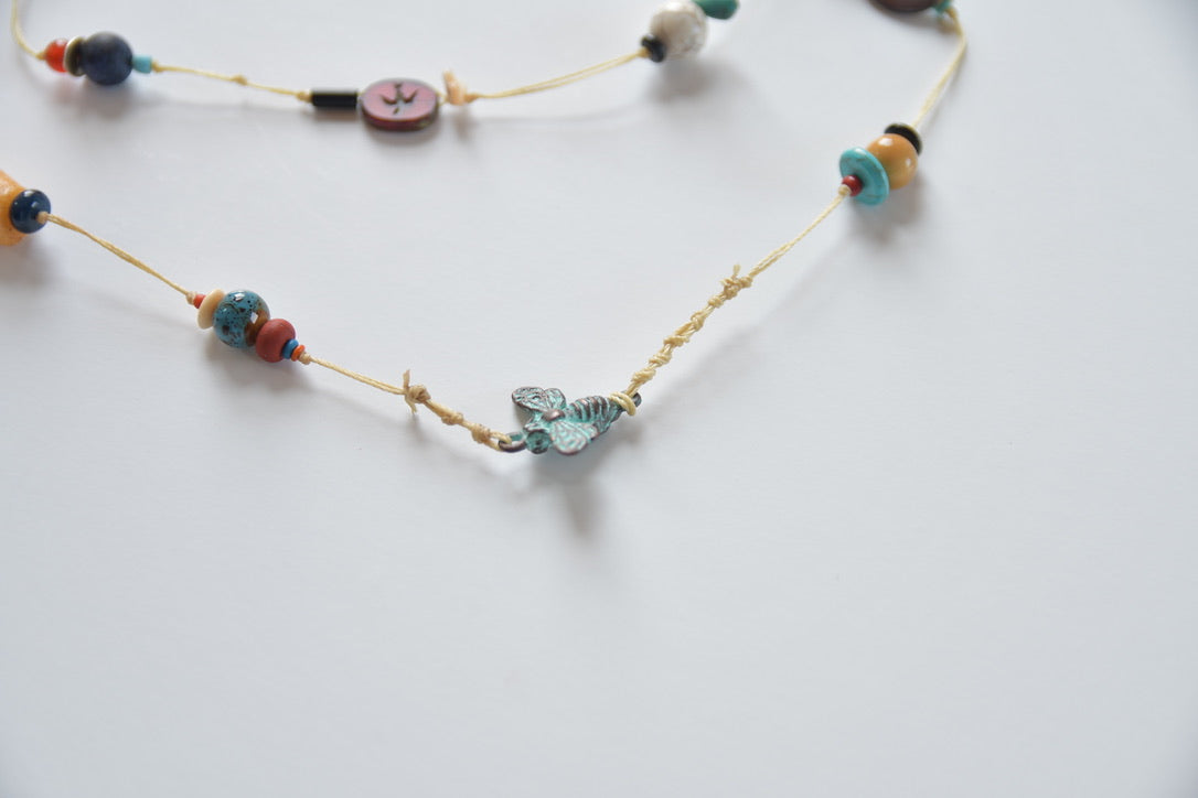 Beaded Necklace with Bee