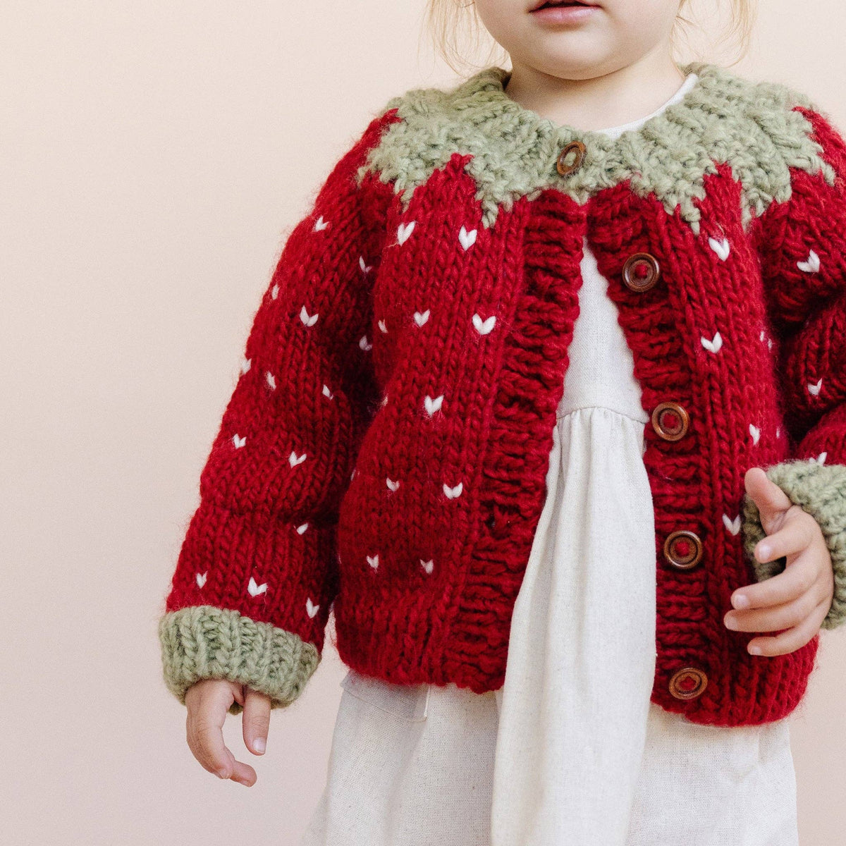 The Blueberry Hill - Strawberry Cardigan Baby Kids Sweater Winter Girls Clothing
