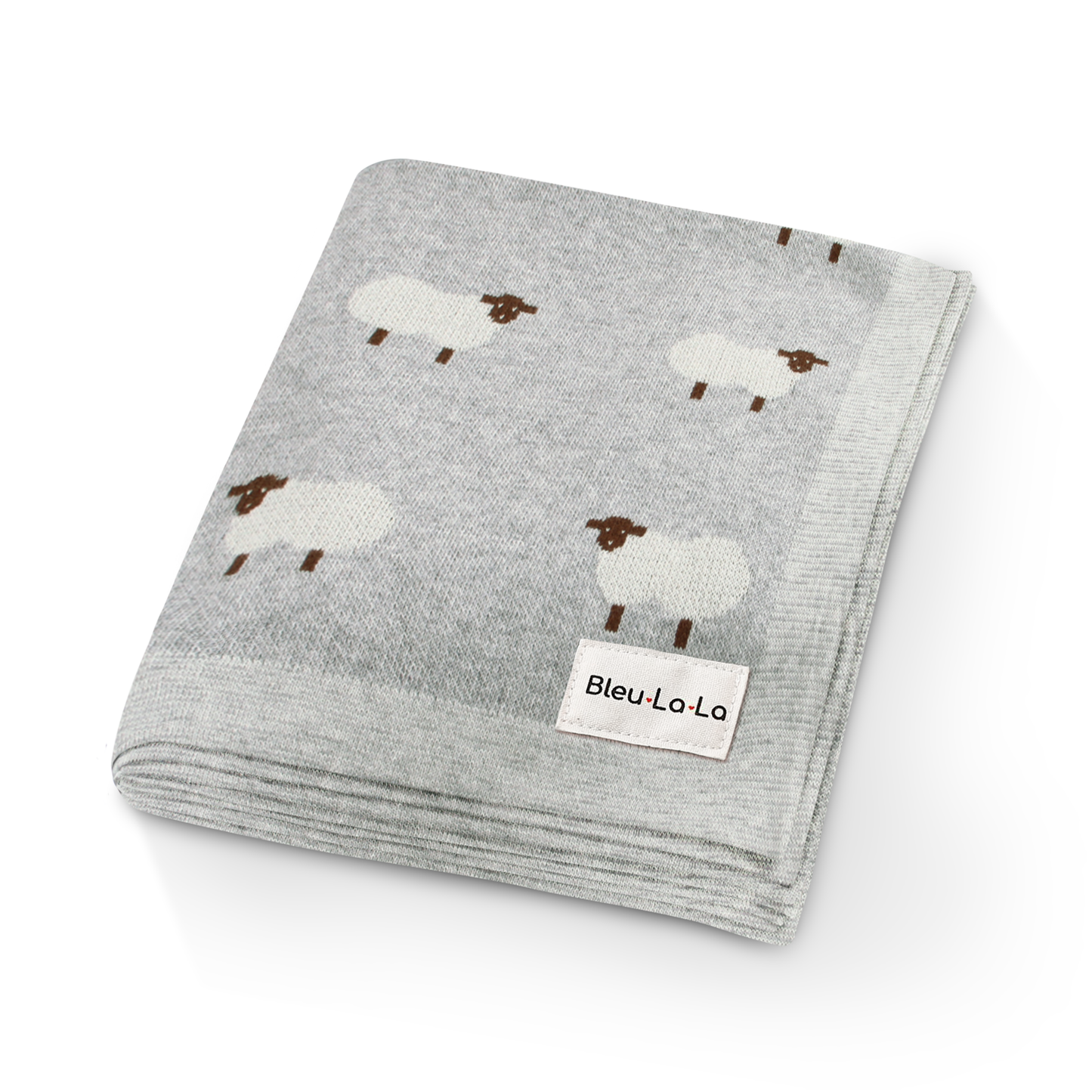 Bleu La La - 100% Luxury Cotton Swaddle Receiving Baby Blanket - Sheep: Taupe