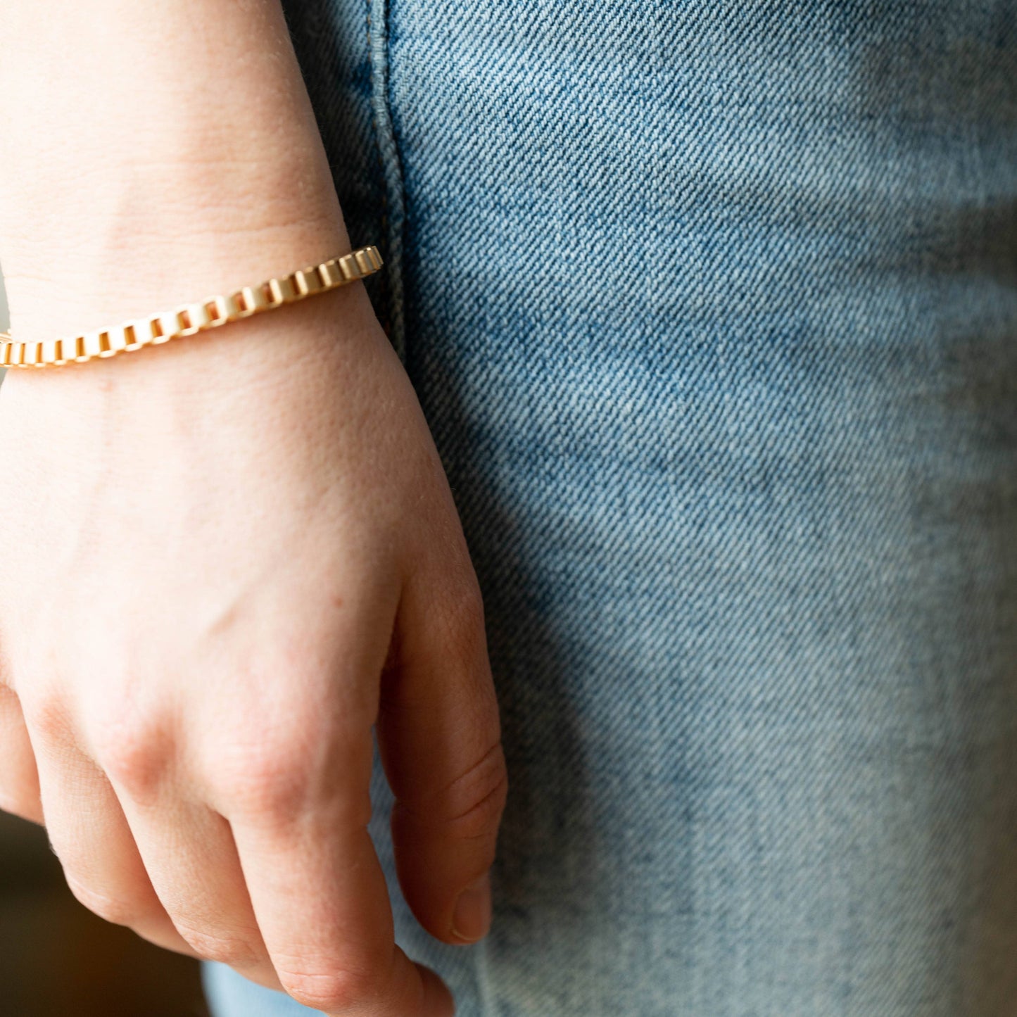 Nest Pretty Things - Matte Gold Box Chain Bracelet