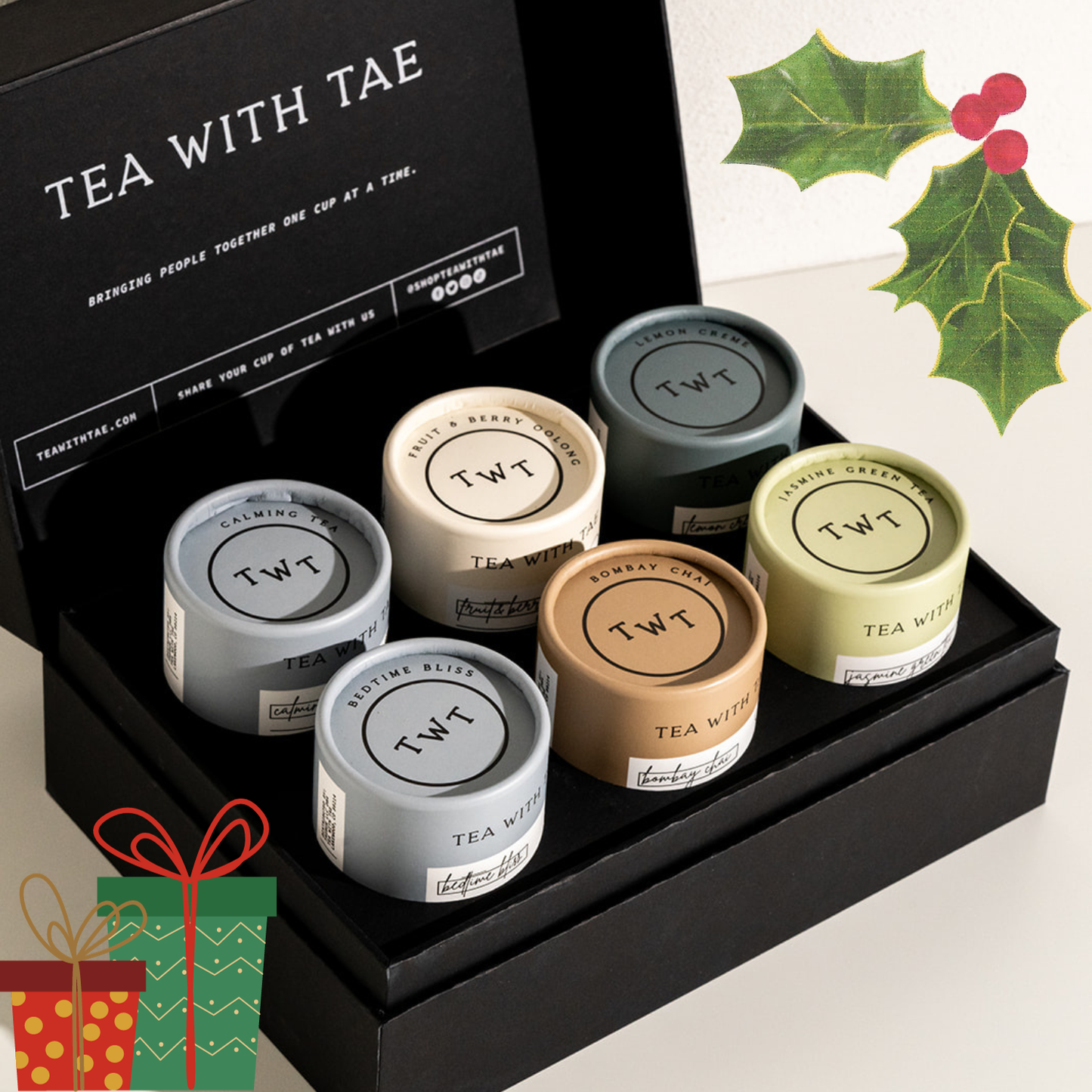 🎄 Holiday Tea Bento Box (Seasonal Gift): 4-Pack