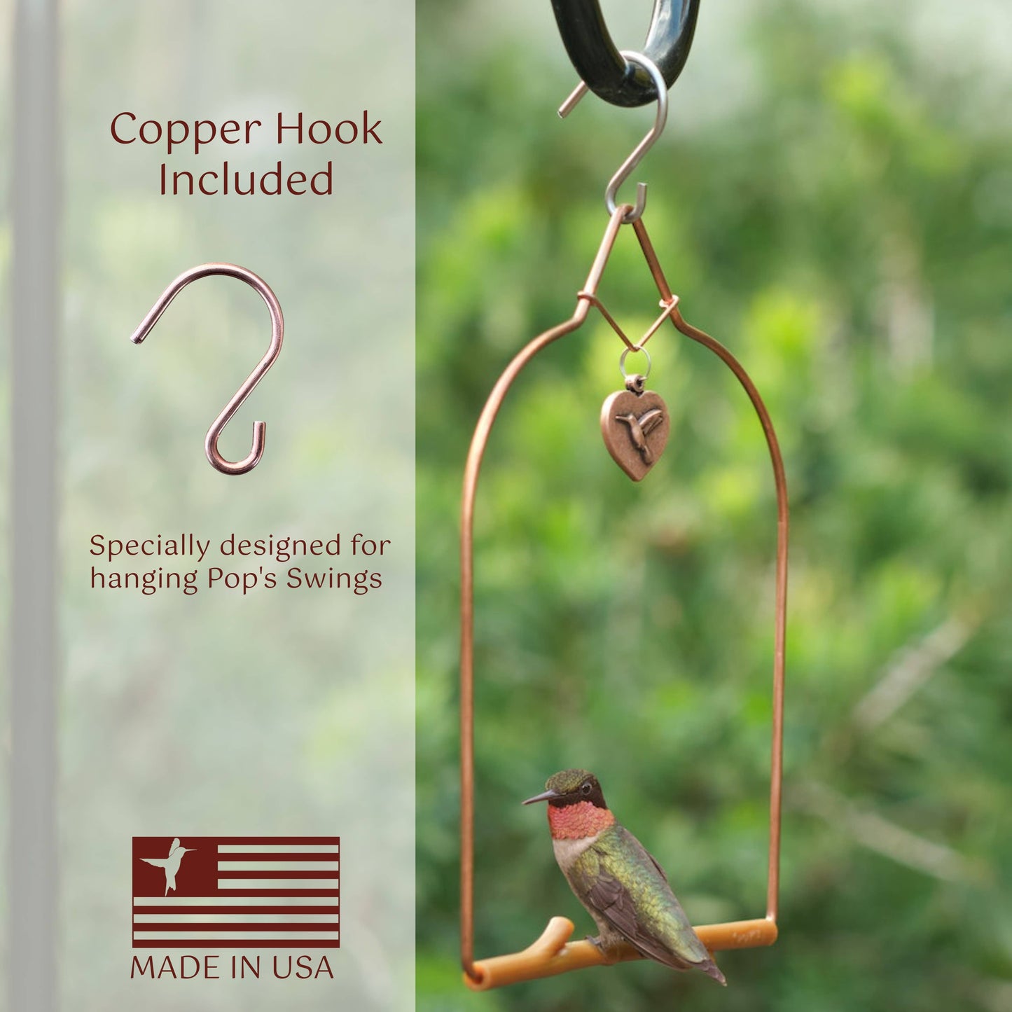 Copper Hummingbird Swing