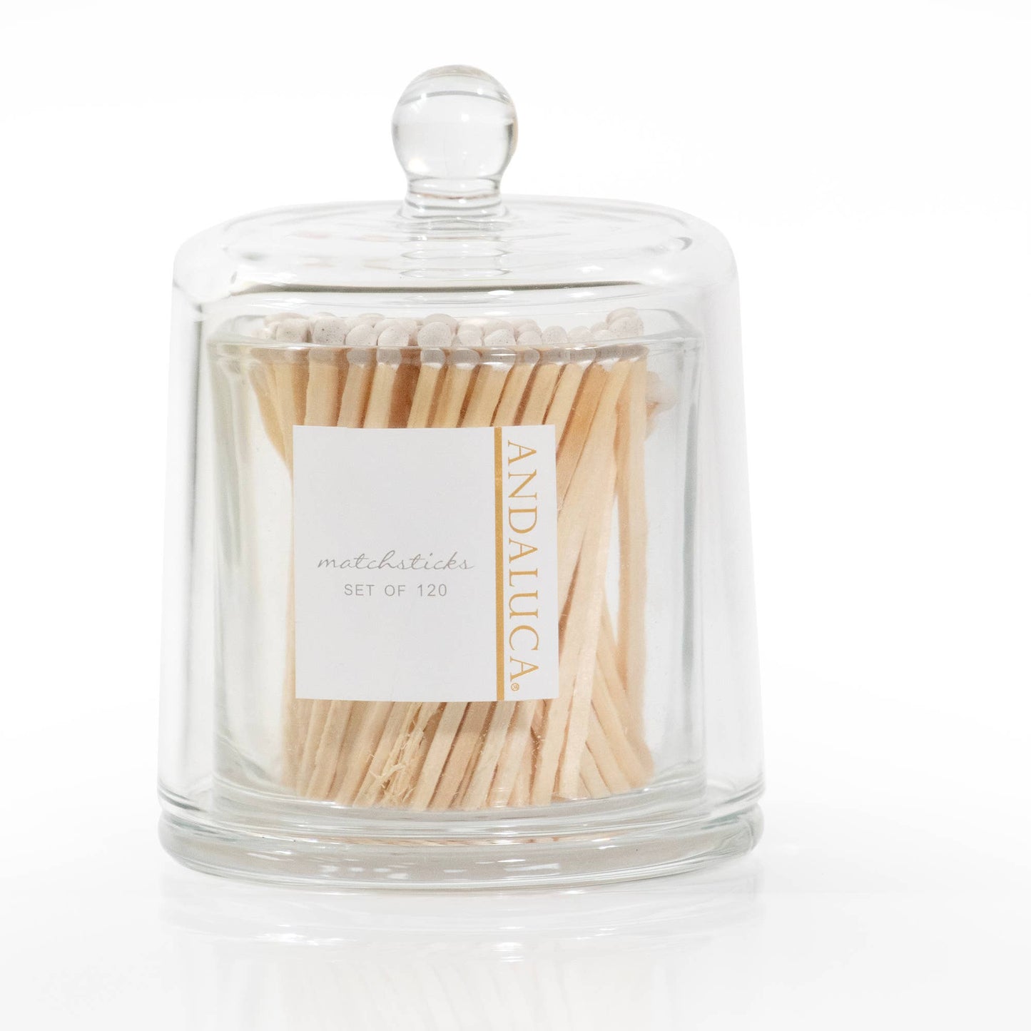 Andaluca - Glass Jar with Lid & 120 Wooden White Matches