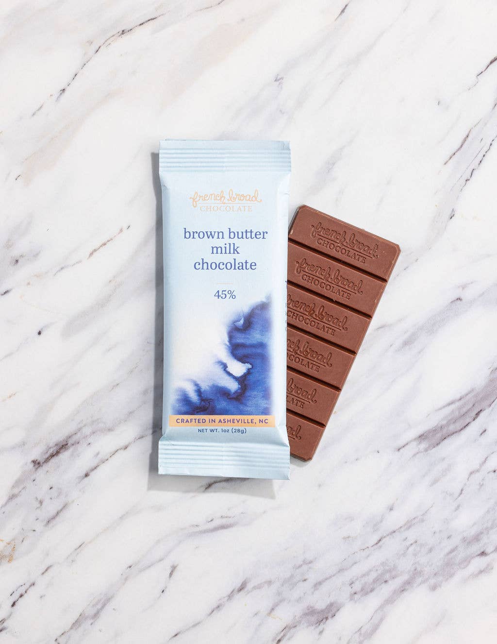 French Broad Chocolate - Brown Butter Milk Chocolate 45% - 28g